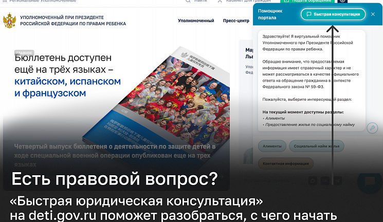 Семьи смогут получить быструю юридическую консультацию на сайте Уполномоченного